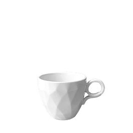Summa Diamond Taza de Café con Asa, 10 cl, Colección Diamond, Grabada, Diámetro 6.5 cm, Porcelana Blanco Marfil (Set de 6)