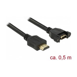 DeLOCK Cable HDMI Macho a Hembra 0.5m 4K 30Hz 10.2 Gb/s 3840x2160 - 85463