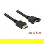 DeLOCK Cable HDMI Macho a Hembra 0.5m 4K 30Hz 10.2 Gb/s 3840x2160 - 85463