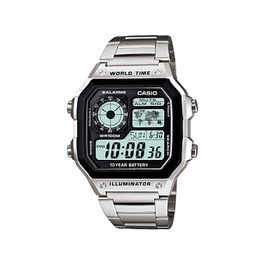 Casio AE1200WHD1AVEF Reloj Hombre Acero Plateado Digital Negro