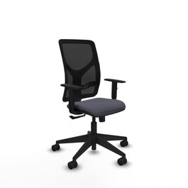 PIQUERAS Y CRESPO Silla de oficina Motilla con mecanismo Sincro, Gris oscuro y Negro