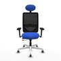 PIQUERAS Y CRESPO Silla de oficina Zulema con mecanismo Sincro/Traslack, Azul y Negro