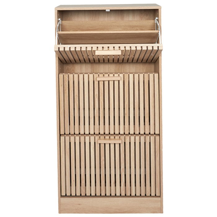 Home Deco Factory Zapatero 3 Puertas Natural Madera MDF Entrada Hogar 60x24x113 cm Home Deco Factory Zapatero 3 Puertas Natural Madera MDF Entrada Hogar 60x24x113 cm