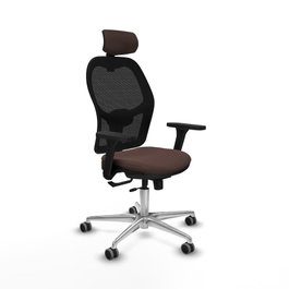 PIQUERAS Y CRESPO Silla de oficina Jorquera con mecanismo Sincro/Traslack Marrón y Negro