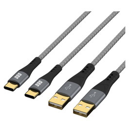 EFB Elektronik Set de 2 cables USB-A a USB-C 60W 3A de 1 m