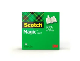 Scotch Cinta Adhesiva Magic Invisible 33 m x 19 mm, No Amarillea, Se Puede Escribir, 33 Metros