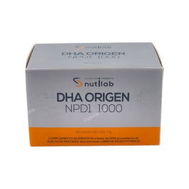 NUTILAB DHA Origen Npd1 1000 Blister 60 Perlas - Aceite de Pescado para Función Cerebral, Visión y Corazón
