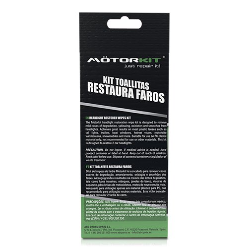 Abc Kit Toallitas Restaura Faros Motorkit CS48
