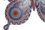 DKD Home Decor Decoración Pared Mediterraneo Azul Naranja Mariposa Metal 1 x 33.5 x 46 cm (4 Unidades)