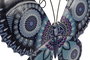DKD Home Decor Decoración Pared Mediterraneo Azul Naranja Mariposa Metal 1 x 33.5 x 46 cm (4 Unidades)