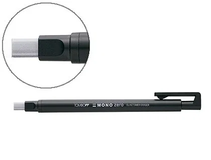 Tombow Portagomas Mono Zero con Clip, Goma Rectangular 2,5 x 5 mm, Negro Tombow Portagomas Mono Zero con Clip, Goma Rectangular 2,5 x 5 mm, Negro