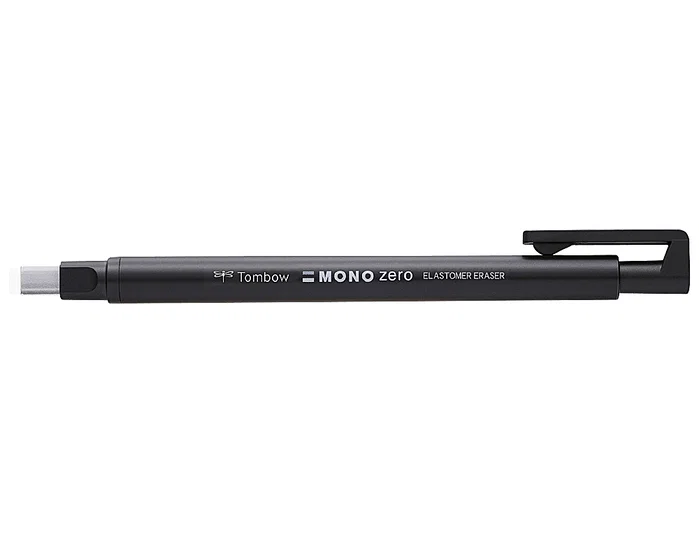 Tombow Portagomas Mono Zero con Clip, Goma Rectangular 2,5 x 5 mm, Negro Tombow Portagomas Mono Zero con Clip, Goma Rectangular 2,5 x 5 mm, Negro