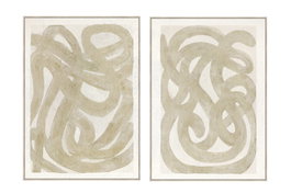 DKD Home Decor Cuadro Lienzo Abstracto Beige Pack de 2