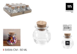 La Mediterranea Tarrito de Vidrio con Tapón de Corcho 50 ml (Pack de 36 Unidades) lifetstyle