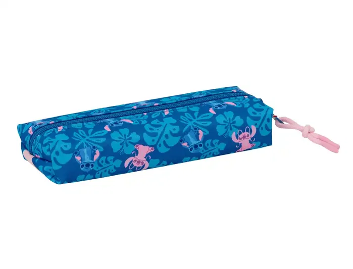 Safta Estuche Portatodo Escolar Rectangular con Goma Elástica 22 cm, Diseño Stitch & Lilo, 40x70x220 mm