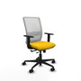 PIQUERAS Y CRESPO Silla de oficina Haches con mecanismo Sincro/Traslack, Amarillo y Blanco