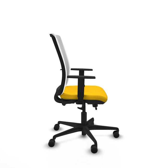 PIQUERAS Y CRESPO Silla de oficina Haches con mecanismo Sincro/Traslack, Amarillo y Blanco