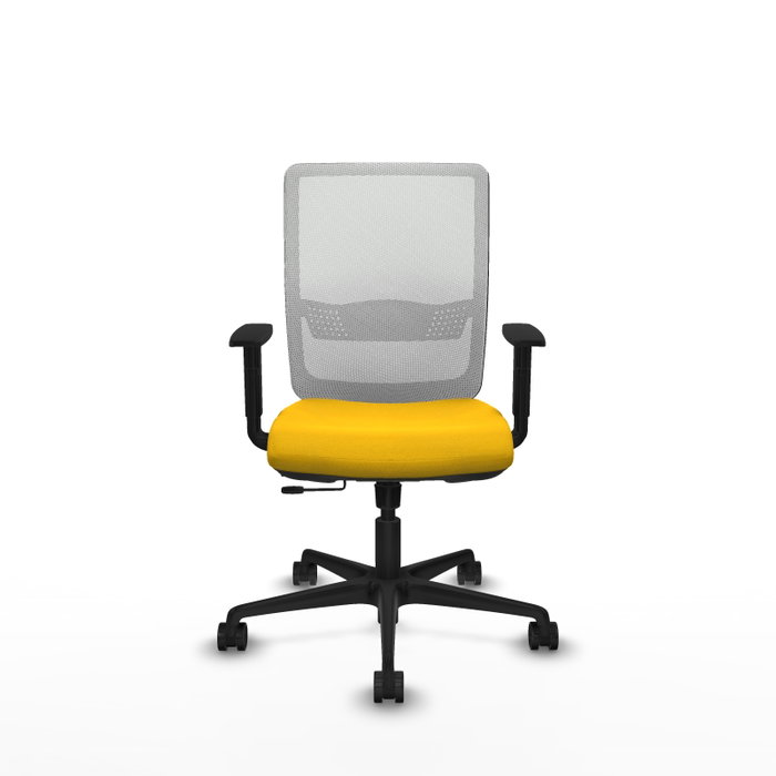 PIQUERAS Y CRESPO Silla de oficina Haches con mecanismo Sincro/Traslack, Amarillo y Blanco