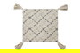 DKD Home Decor Funda Cojín 60x60 cm Beige Algodón/Poliéster con Flecos (4 Unidades)