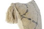DKD Home Decor Funda Cojín 60x60 cm Beige Algodón/Poliéster con Flecos (4 Unidades)