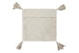 DKD Home Decor Funda Cojín 60x60 cm Beige Algodón/Poliéster con Flecos (4 Unidades)