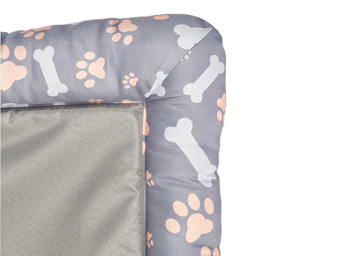 Mascow Cuna para Mascota Rectangular Hueso y Huellas Surtida en Gris y Marron, 85x60 cm (Set de 6)