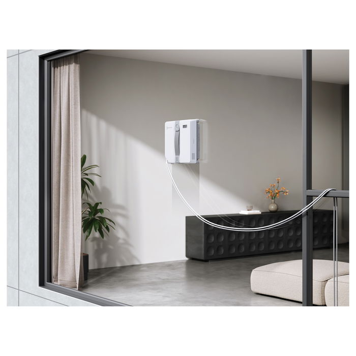 ECOVACS WINBOT Mini Robot Limpiacristales, Succión Universal 22x25 cm, Gris y Blanco, Batería de Ión-Litio, Nivel de Ruido 63 dB