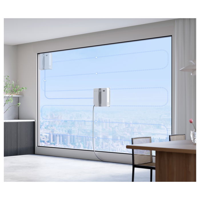 ECOVACS WINBOT Mini Robot Limpiacristales, Succión Universal 22x25 cm, Gris y Blanco, Batería de Ión-Litio, Nivel de Ruido 63 dB