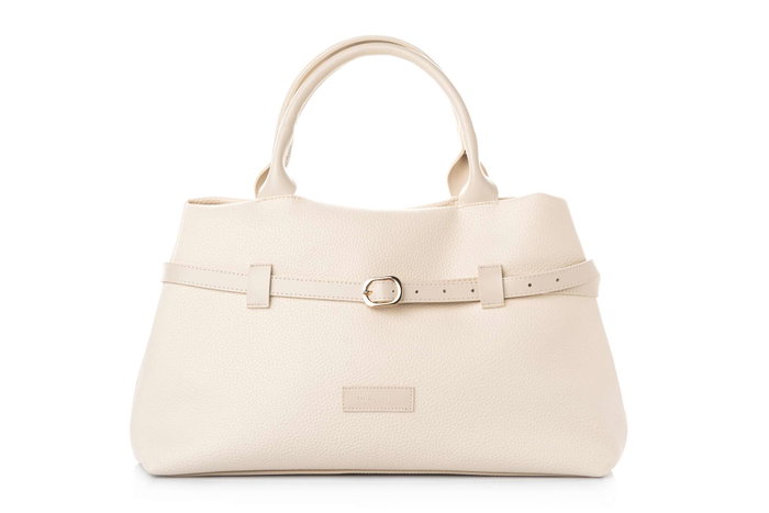 Lucky Bees Bolsa de Hombro Crema Cuero de Polivinilo Elegante Versátil Bolso de Moda