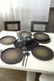 Hermia X00018267 Juego de 6 Platos de Gres Cerámico de 27 cm, Negro y Marrón