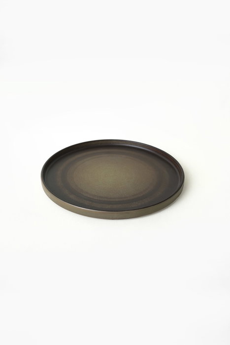 Hermia X00018267 Juego de 6 Platos de Gres Cerámico de 27 cm, Negro y Marrón
