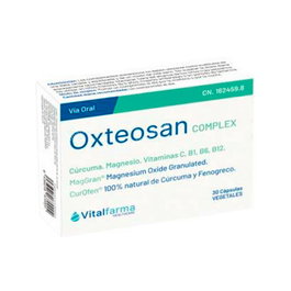 VITALFARMA Oxteosan Complex 30 Cápsulas con CurQfen y Vitamina C para Huesos y Cartílagos