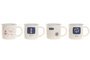 DKD Home Decor Taza Blanco Azul Marino 9.5 x 9 x 12.5 cm (12 Unidades) 350ml Porcelana Apto Microondas y Lavavajillas