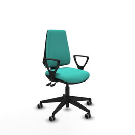 PIQUERAS Y CRESPO Silla de oficina Elche, Similpiel Turquesa, Mecanismo Asincro