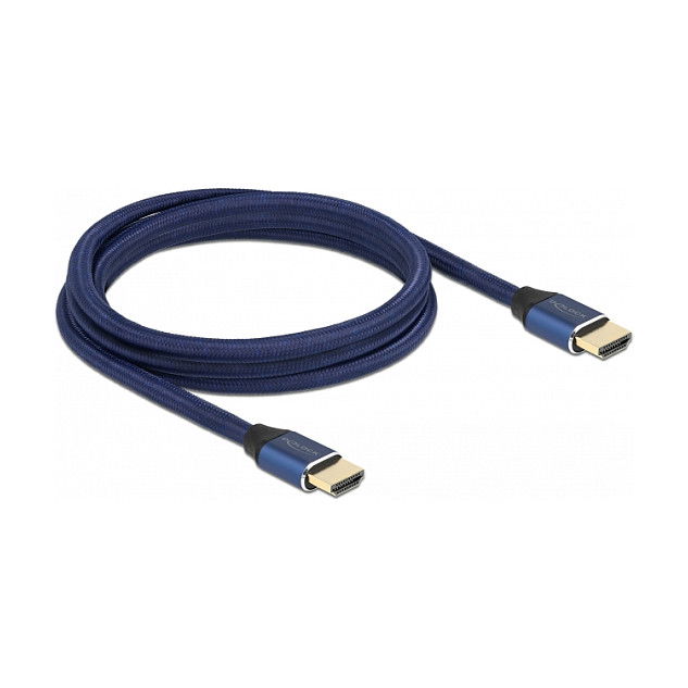 DeLOCK Cable HDMI 2m Ultra High Speed 48 Gbps Certificado HDMI 2.1 - 8K 60Hz, 4K 120Hz, HDR, Dolby Vision, 3D, 240Hz, Azul
