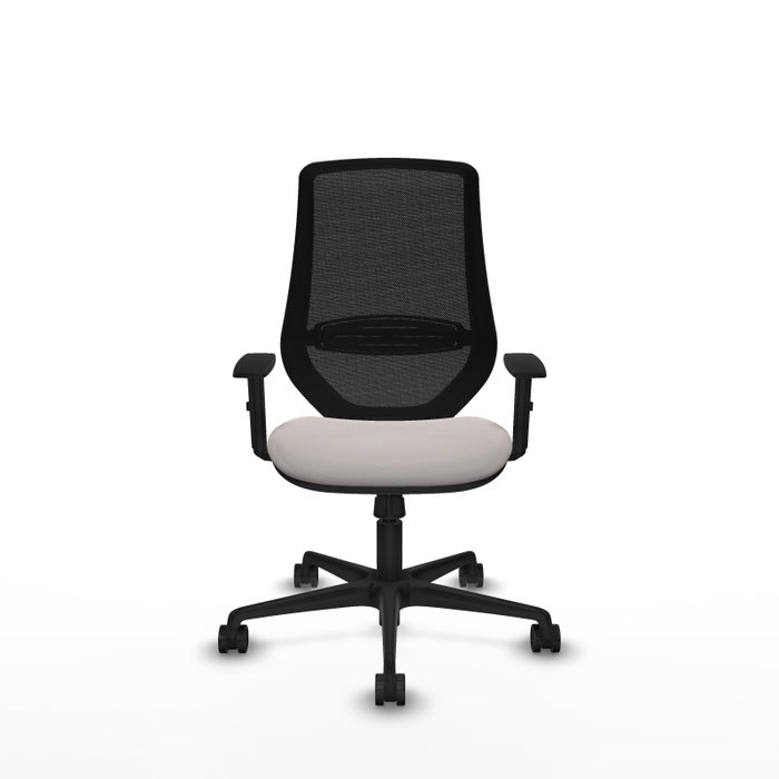PIQUERAS Y CRESPO Silla de oficina Mardos con Mecanismo Sincro, Blanco y Negro