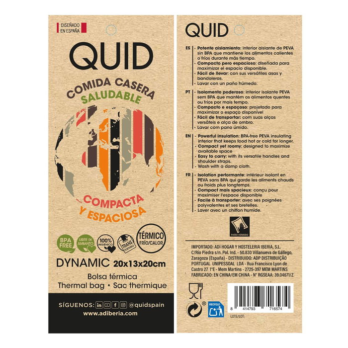 Bolsa Portamenú Dynamic Quid 20x13x20 cm (6 Unidades)