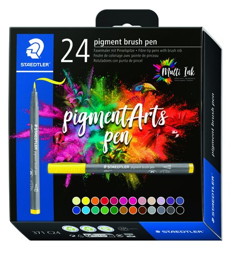 Rotulador Fibra Staedtler Pigment Arts Pen Punta Pincel Estuche De 24 Rotulador Fibra Staedtler Pigment Arts Pen Punta Pincel Estuche De 24
