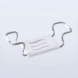 Basics Asiento de Bañera Regulable Blanco 55-70 cm Aluminio 55-70 x 26 x 18,7 cm