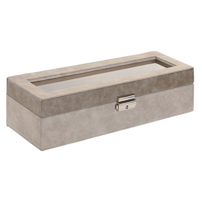 DKD Home Decor Joyero PU MDF 30x10x8 Gris