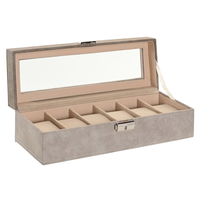 DKD Home Decor Joyero PU MDF 30x10x8 Gris