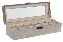 DKD Home Decor Joyero PU MDF 30x10x8 Gris
