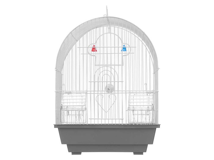 Mascow Jaula Arco Metal Blanca Gris 30x38x23 cm (Set de 8)