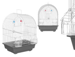 Mascow Jaula Arco Metal Blanca Gris 30x38x23 cm (Set de 8)