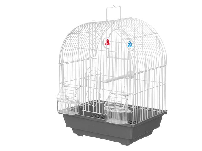 Mascow Jaula Arco Metal Blanca Gris 30x38x23 cm (Set de 8)