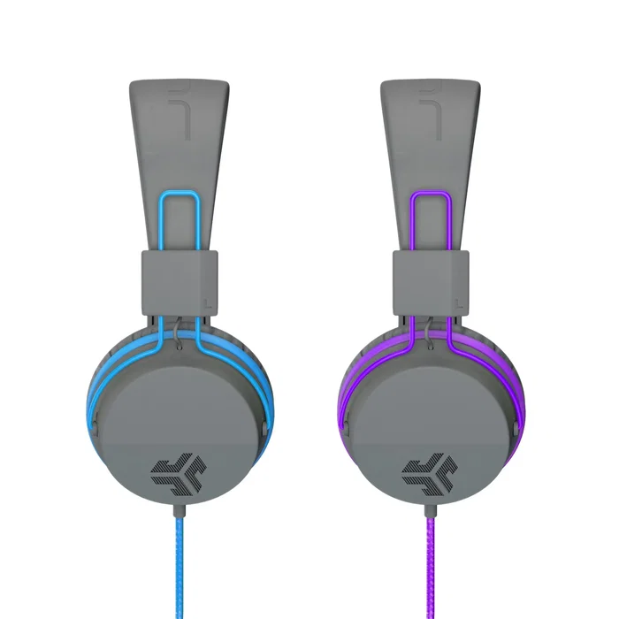 JLab JBuddies Studio Kids - Auriculares Alámbricos Diadema para Niños, Supraaurales, Plegables, Color Azul/Grafito
