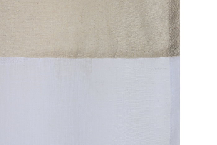 DKD Home Decor Nature23 Cortina Boho Blanco Natural 260 x 140 cm (2 Unidades) Poliéster Algodón