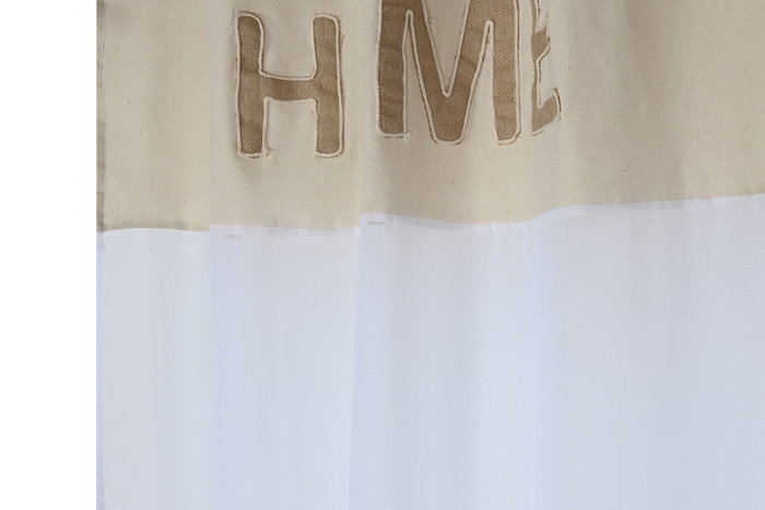 DKD Home Decor Nature23 Cortina Boho Blanco Natural 260 x 140 cm (2 Unidades) Poliéster Algodón