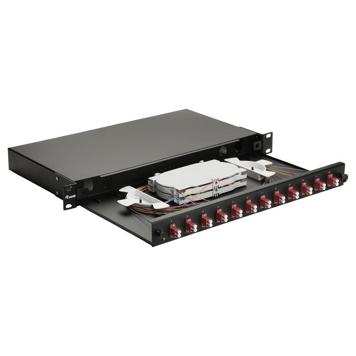 EQUIP Distribuidor de fibra óptica 12 puertos LC-Duplex OM4 1U Negro