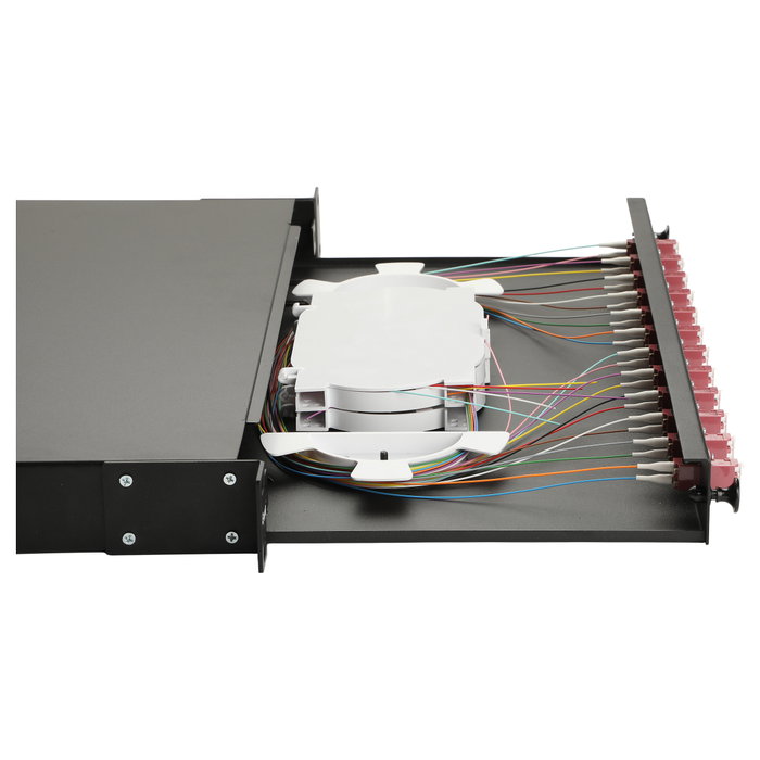 EQUIP Distribuidor de fibra óptica 12 puertos LC-Duplex OM4 1U Negro